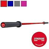 Synergee Games 15kg and 20kg Colored Cerakote Barbells. Rated 1500lbs for Weightlifting, Powerlifting and Crossfit. Black, Red, Grey, Pink