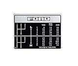 R1512 - Ford Tractor Shift Pattern Decal for 2000 and 3000 Tractors