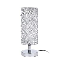 Tomshine Crystal Table Lamps Silver Bedside Nightstand Lamp Desk Lamp for Living Room Bedroom Decorative Dining Room Kitchen Table Lamps