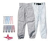 YOUTH Pin Stripe Baseball/Softball Pants (Medium Weight, Double Knees, Zipper, Belt Loops, Back Pocket)