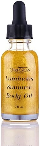 Luminous Summer Body Oil (2 oz.), Body Dry Oil, Infused with Rosehip Oil, 24 K Gold Minerals, Shimmering Body Oil, Moisturizing Oil, Body Elixir.