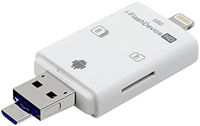 SD Card Reader, 3 in 1 High-Speed Portable TF/SD/Micro Card Camera Reader for iPhone/ipad/ MAC/ PC/ Android Device (White)