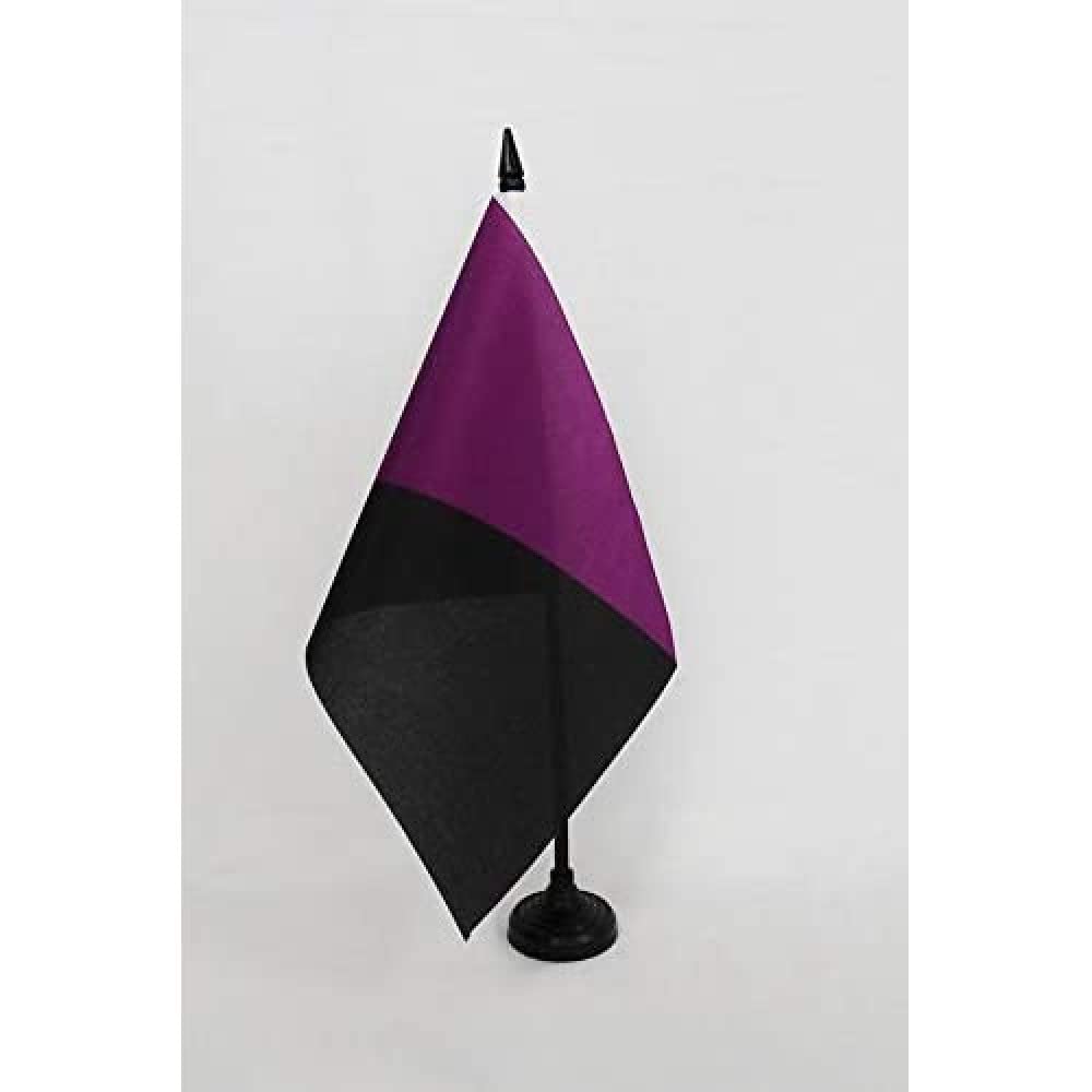 AZ FLAG Anarcho-feminism Table Flag 5'' x 8'' - Anarcha-feminism Office Decoration 100% Polyester 21 x 14 cm - Mini Desk Flag with Pole and Black Plastic Base