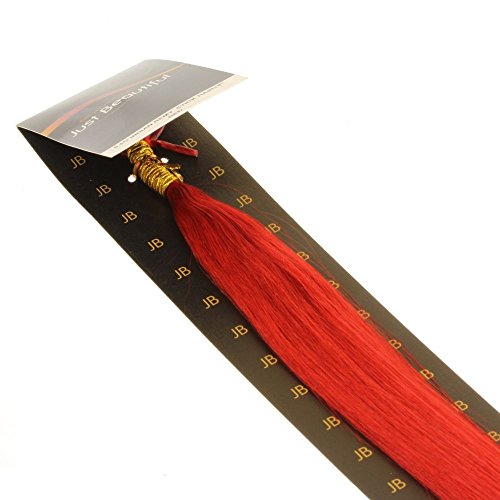 Just Beautiful Hair 50cm Micro Anello I-Stick Extensions Capelli Veri Remy Indiani, 1g - #rojo, 1x100 ciocche