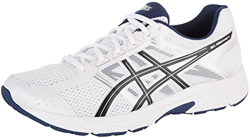 ASICS Men's Gel-Contend 4 Running Shoe, White/Black/Insignia Blue, 13 Medium US