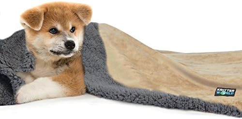 Tirrinia Sherpa Dog Blanket Kitten Microplush Snuggle Blanket for Couch, Car, Trunk, Cage, Kennel, Dog House, Light and Warm Throw for Small Pets, Machine Washable, 45" x30"