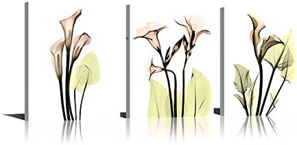 YPY Floral Canvas Painting Champagne Flowers Stretched and Framed Artwork for Wall Decor Living Room Bedroom 16x24in