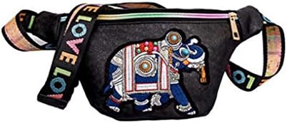 HAOLIEQUAN Fashion Leather Women'S Waist Bag Fashion Embroidery Belt Bag Female Fanny Pack For Girls Hip Bags For Women Purses
