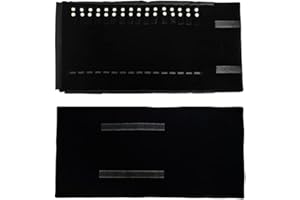 SCIKHEFT Velet Travel Jewelry Case Roll Bag Organizer for Necklace Bracelet Black Gray Velvet (Black with elastic)