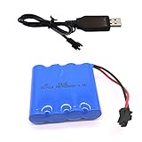 Tuptoel Rechargeable Battery 4.8V 700mAh Ni-Cd AA Battery Pack SM 2P Plug Spare Battery with USB Charging Cable for Four Wheels Race Car