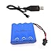 Tuptoel Rechargeable Battery 4.8V 700mAh Ni-Cd AA Battery Pack SM 2P Plug Spare Battery with USB Charging Cable for Four Wheels Race Car