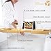 Royal Bathtub Tray Set - Expandable Non-Slip Bamboo Wooden Caddy Bath Holder for Drinks Book Tablet & Phone - Bathroom Hot Tub Accessories Extra Towel and Sponge Perfect Shower Gift (Light Brown)