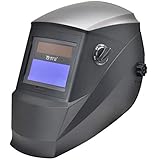 Antra AH6-260-0000 Solar Power Auto Darkening Welding Helmet with Wide Shade Range 4/5-9/9-13 with Grinding Feature Extra Lens Covers Good for TIG MIG MMA Plasma