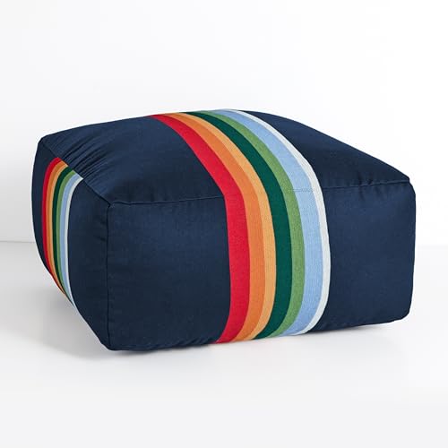 Sorra Home Sunbrella Pendleton Outdoor Bean Pouf 26 in W x 26 in D x 12.5 in H…