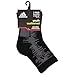 adidas Boys Youth High Quarter Socks (2 Pack), Black/Onix Grey/Solar Blue, Large