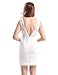 HOSBY Women Sexy White Backless Sleeveless V Neck Lace Short Dress Large