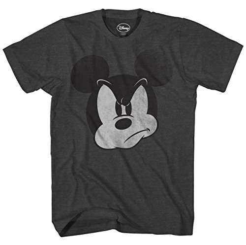 Mad Mickey Mouse Graphic Tee Classic Vintage Disneyland World Mens Adult T-Shirt Apparel (4XL, Heather Charcoal)