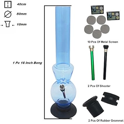 Metier Acrylic Bong Set (5 cm x 5 cm x 40 cm, Transparent Sky Blue)