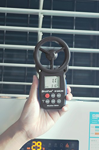 HOLDPEAK 866B-WM Digital Anemometer Handheld Wind Speed Meter for Measuring Wind Speed, Temperature and Wind Chill with Backlight and Max/Min