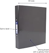 Oxford Premium A4 Ring Binder Charcoal Black 25mm 40mm Spine Laminated view 2