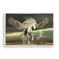 Framed Canvas Wall Art Unicorn Canvas Prints Home Artwork Decoration for Living Room,Bedroom - 16x24 inches