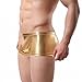 Adviter Men's Faux Leather Boxer Trunks Brief Underwear Sport Shorts Swimwear Gold Large (Waistline 30-32