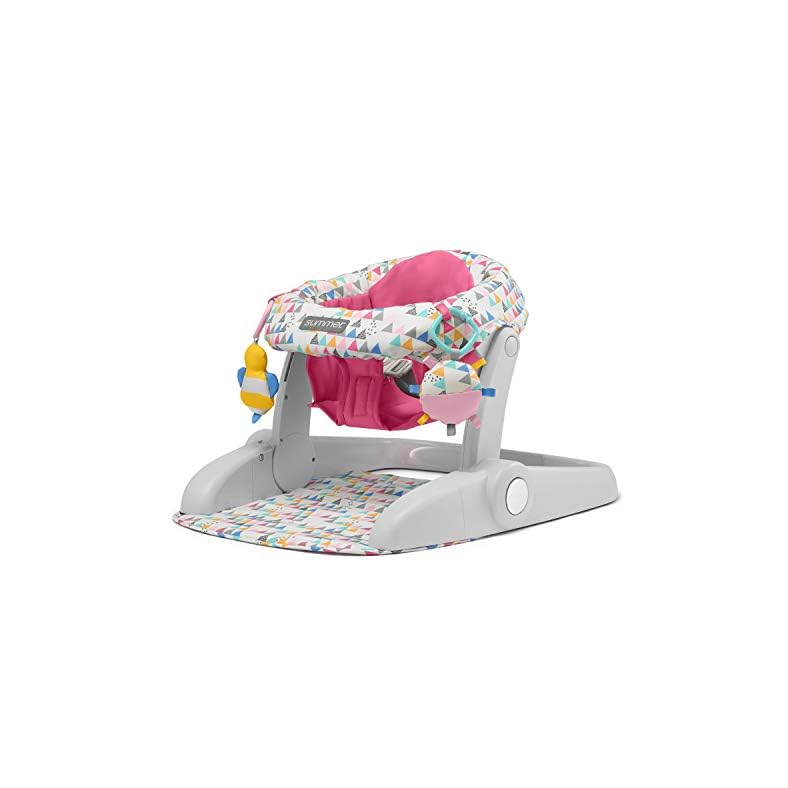 Summer® Learn-to-Sit™ 2-Position Floor Seat (Funfetti Pink) – Sit Baby Up in This Adjustable Baby Activity Seat…