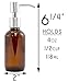 Amber Brown 4-Ounce Glass Bottles with Stainless Steel Pump Nozzles (4 Pack); Empty Boston Round Bottles Ideal for Lotion & Liquid Soap
