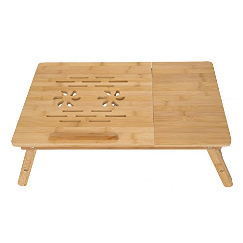 HBlife Bamboo Adjustable Lapdesk Foldable Laptop Stand Desk Breakfast Serving Bed Tray Tablet With Drawer
