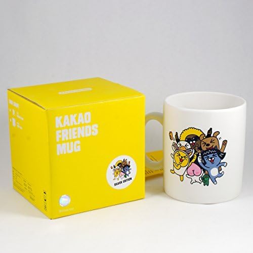 Kakao Friends (KakaoTalk Emoticon Character) Ceramic Coffee Mug - Kakao Cup (Silver Edition) by Kakaofriend