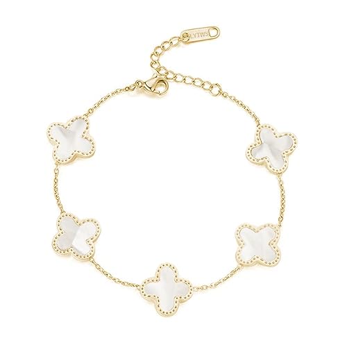 LYTWS 18K Gold Plated Lucky Flower Bracelet |Adjustable Bracelets