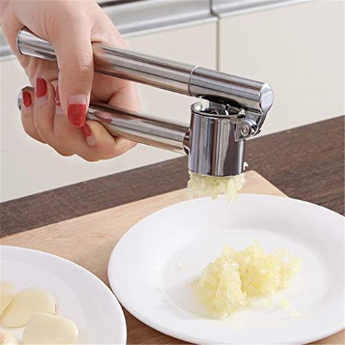 SMALLE ◕‿◕ Garlic Press Stainless Steel, Home Kitchen Tool Improved Version Garlic Press Stainless Steel