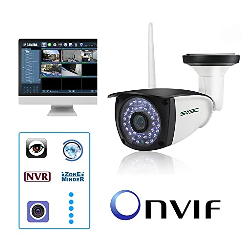 SV3C WiFi Camera Outdoor, 1080P ONVIF Conformance Two-Way Audio Security Camera, Motion Detection IP Cameras, Night Vision Surveillance Alarm Cam for Indoor Outdoor, Support Max 128GB SD Card Record