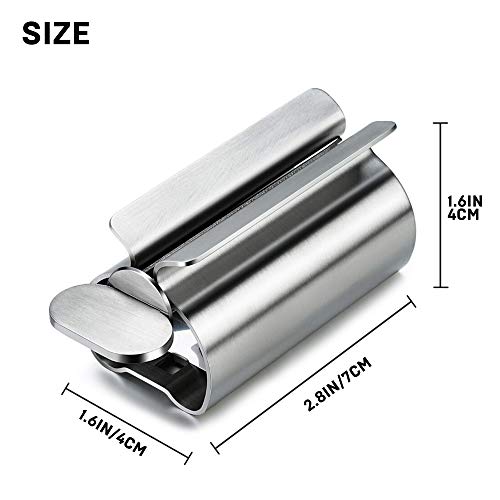 CoscosX Toothpaste Squeezer, [3 Pack] Metal Rolling Tube Squeezer,Silver Toothpaste Seat Holder Stand Rotate Toothpaste Dispenser for Bathroom,Salon - Thumbnail 4
