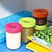 Glass Baby Food Storage Containers - Set contains 4 Small Reusable 8oz Jars with Airtight Lids - Safely Freeze your Homemade Baby Food