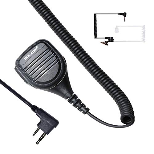 Baofeng Radio Mic PTT Mic Walkie Talkie Speaker Mic 2Pin Compatible for Baofeng Radio BF-F8HP UV-82HP UV-5R UV-5X3 V2+ uv5r Accessories with 3.5mm Mic Earpiece Noise Reduction Shoulder Microphone