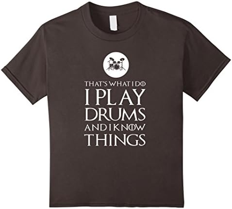 unisex-child I Play Drums And I Know Things Funny Drummer T Shirt Gift 12 Asphalt