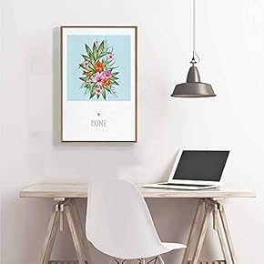 Framed Canvas Home Artwork Decoration Nordic Style Plants Canvas Wall Art for Living Room, Bedroom - 16x24 inches