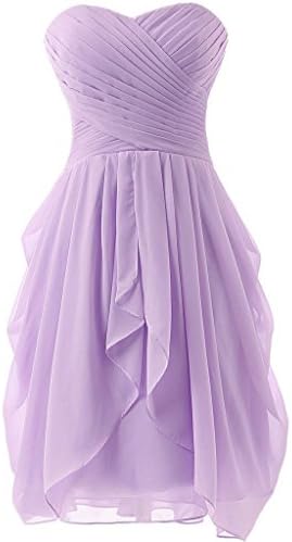 Uther Short Chiffon Sweetheart Bridesmaid Dresses Prom Gowns Formal Homecoming Dress