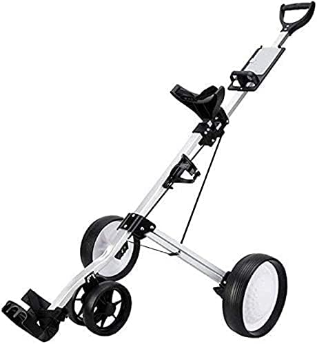 Golf Push Cart Golf Trolley Lightweight 4 Wheel Foldable, ONE Second to Open and Close Golf Push Cart, Golf Trolley Holder with Scorecard, Bottle Cage (Color : Black, Size : B)
