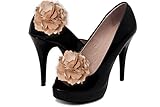 Absolutely Audrey Gia Beige Shoe Clip Flowers