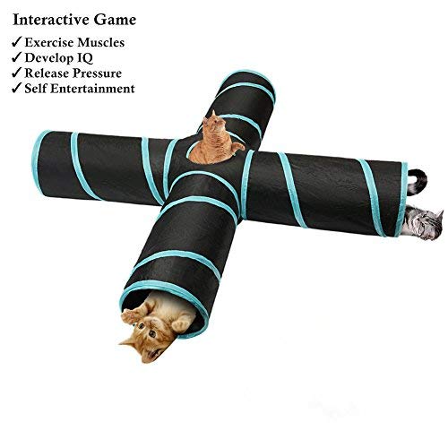 Katzentunnel-Katzenspielzeug-4-Wege-Katze-Tunnel-Pet-Cat-Play-Tunnel-Tube-zusammenklappbar-Ktzchen-Spielzeug-Spiel-Tunnel-fr-KatzenWelpenKaninchen-Indoor-und-Outdoor