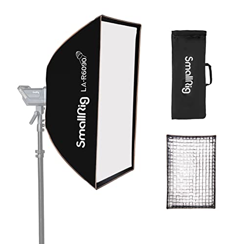 Photo 1 of SMALLRIG Rectangular Softbox 60 x 90cm / 23.6" x 35.4", Studio Soft Box with Diffuser and Honeycomb Grid, for Bowens Mount COB Video Light Flash Lighting Portrait Photography, LA-R6090-4199