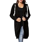 Dongpai Women's Casual Zip Up Hoodie Solid Long Jacket Sweatshirt Outerwear Plus Size,Medium,Black