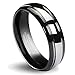 Queenwish 6/8MM Matching Tungsten Carbide Wedding Band Black Silver Dome Gunmetal Bridal Ring Men Women Jewelry