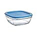 Duralex Made In France Lys Square Bowl with Lid, 70.3-Ounce