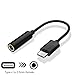 USB C to 3.5mm Headphone Jack Cable Adapter, AKwor Type C 3.1 Male Port to 3.5 mm Female Stereo Audio Headphone Aux Connector for Motorola Moto Z, LeEco Le S3/2 Pro and More (Black)