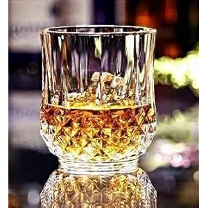 Vinland Crystal Whiskey Glasses Set of 6, 320 ML Unique Bourbon Glass, Old Fashioned Glasses