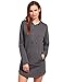 SweatyRocks Sweatshirt Dress Hoodie Pockets Grey Dress (Medium, Dark Grey)