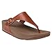 FitFlop Womens The Skinny Embossed Leather Toe-Post Sandals, Dark Tan, Size - 7